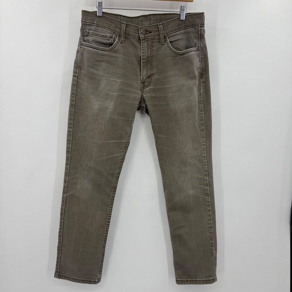 Levis 511 Slim Fit Jeans Mens 34x30 Olive Drab Gray Brown Stretch 04511-2273